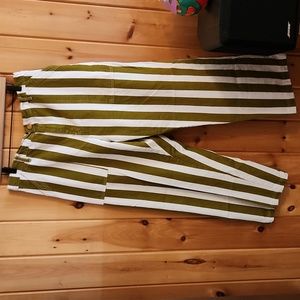 Big Bud Press sz XL Olive Green & White Railroad Stripe Work Pants